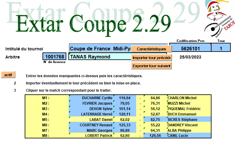 Rsultas matchs CDF 1er tour AM