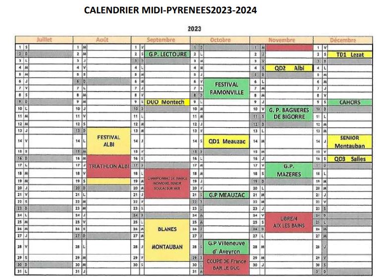 Calendrier 2023