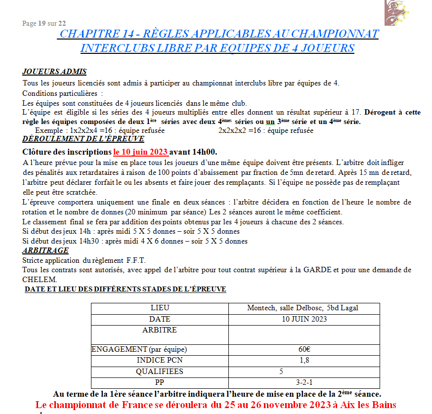 Chapitre 14 Interclubs 3