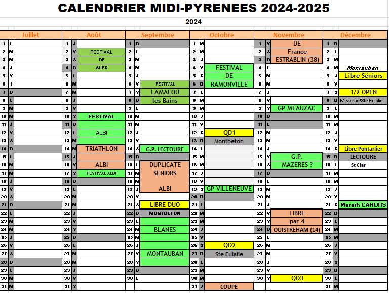 Calendrier bauche 20241