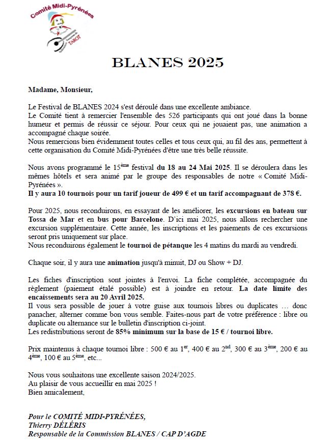 courrier Blans 2025