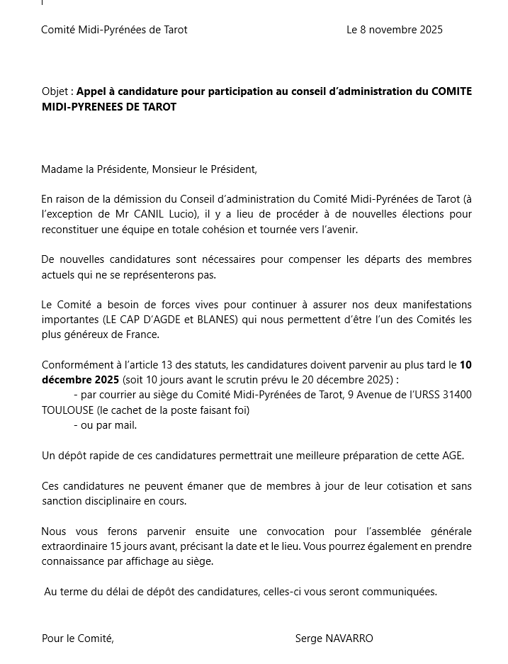 Appel a candidature