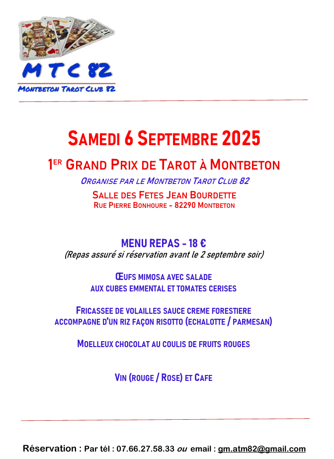 Menu GP Montbeton sept 2025