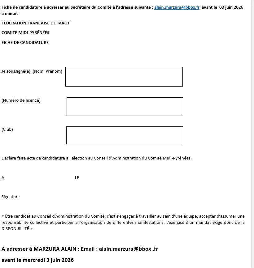 Fiche candidature