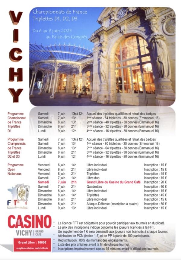 Affiche triplettes Vichy 2025