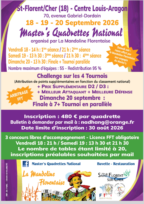 Masters quadrettes  sept 2026